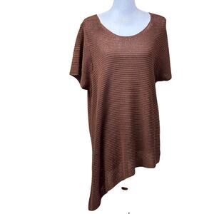 Eileen Fisher brown sweater, linen blend, minimalist, effortless, textured
